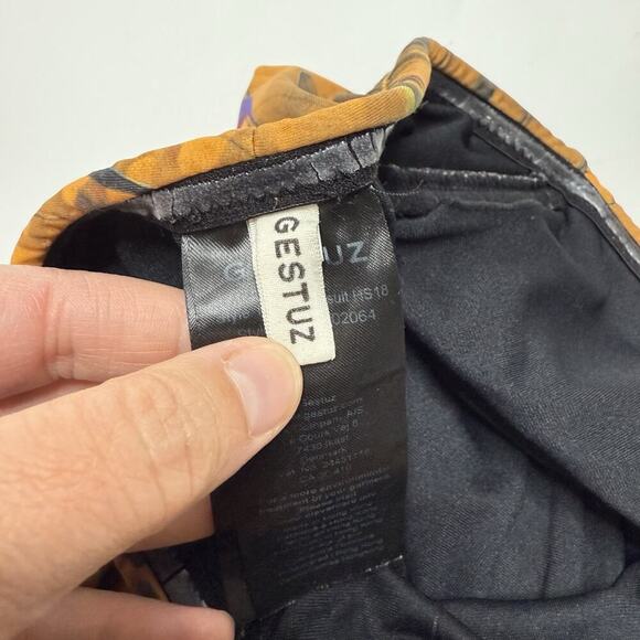 GESTUZ Kelly Swimsuit Floral Animal Leopard Print Brown Halterneck Size M Medium - Picture 9 of 13